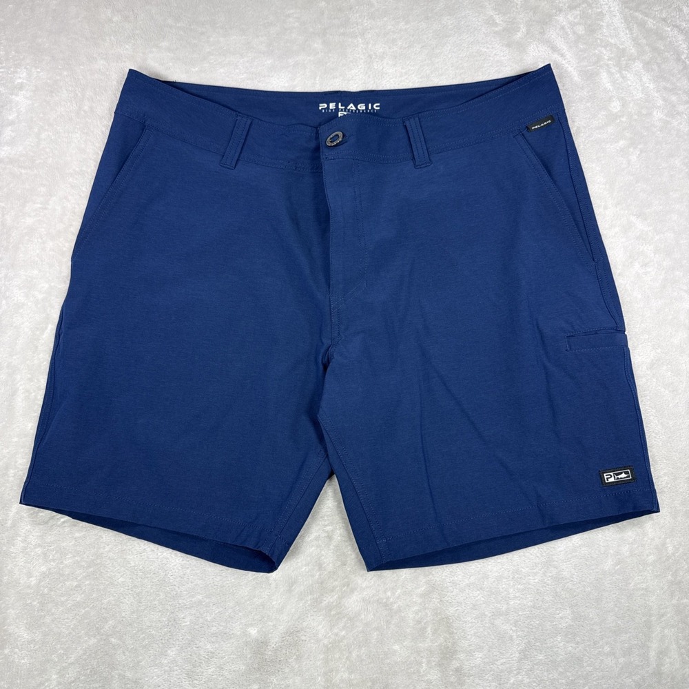 Pelagic Shorts Mens 38 Navy Blue Performance Fishing Outdoor Surf